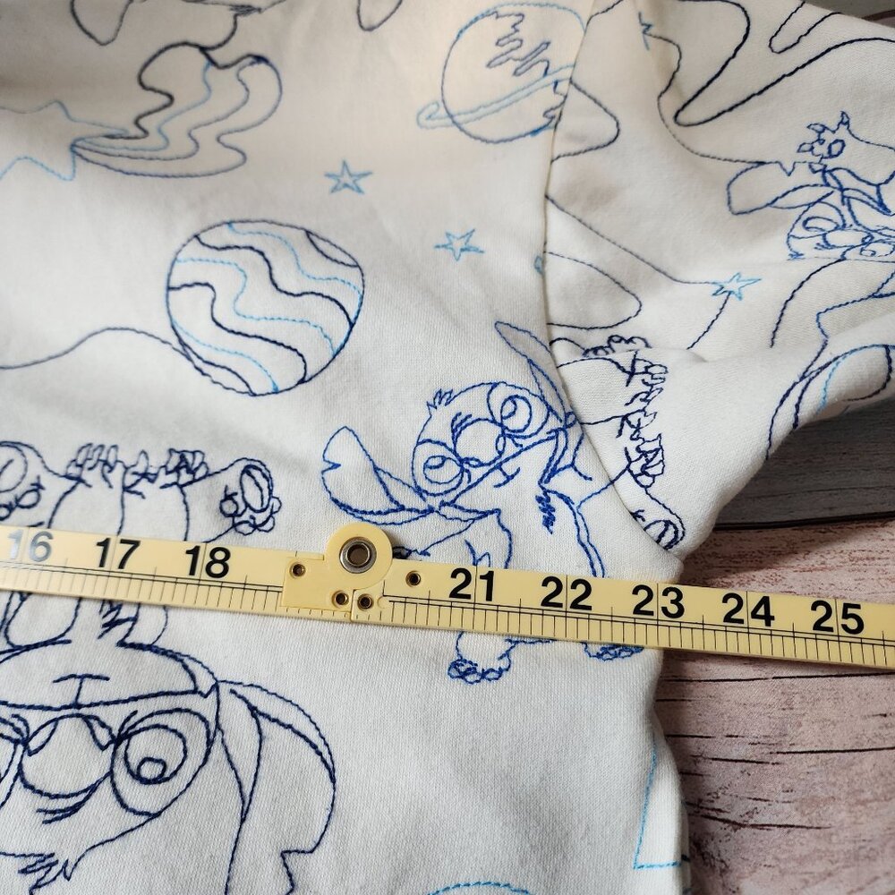Disney Stitch All Over Embroidered Cream Zip-Up Hoodie Womens XL - Picture 8 of 8